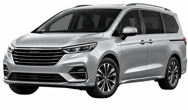 Minivan prata de sete lugares