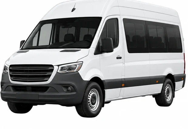 Van executiva branca de teto alto